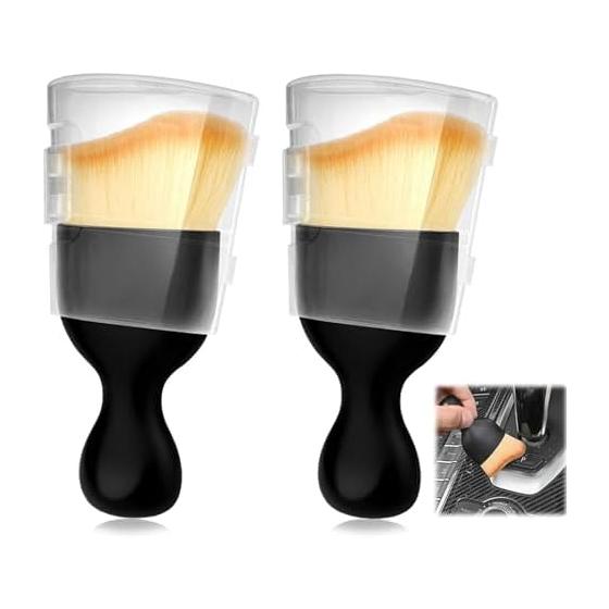 2 Pieces Car Interior Cleaning Car Dust Removal Car Wash Brush Car Dust Removal Car Interior Cleaning Goods Detailing Soft Ventilation Vent Cleaning
