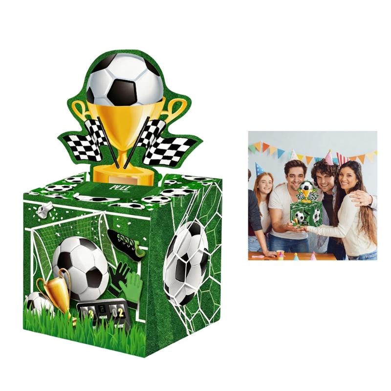 DIY Soccer Party Bill Fun Box With Pull Out Design For Birthday Gifts And Accessories