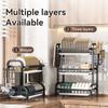 Multifunctional Kitchen Storage Rack for Bowls, Plates, and Chopsticks – Layered Countertop Drainer Organizer.