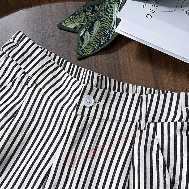 Women's American Striped High-Waist Wide-Leg Summer Trousers