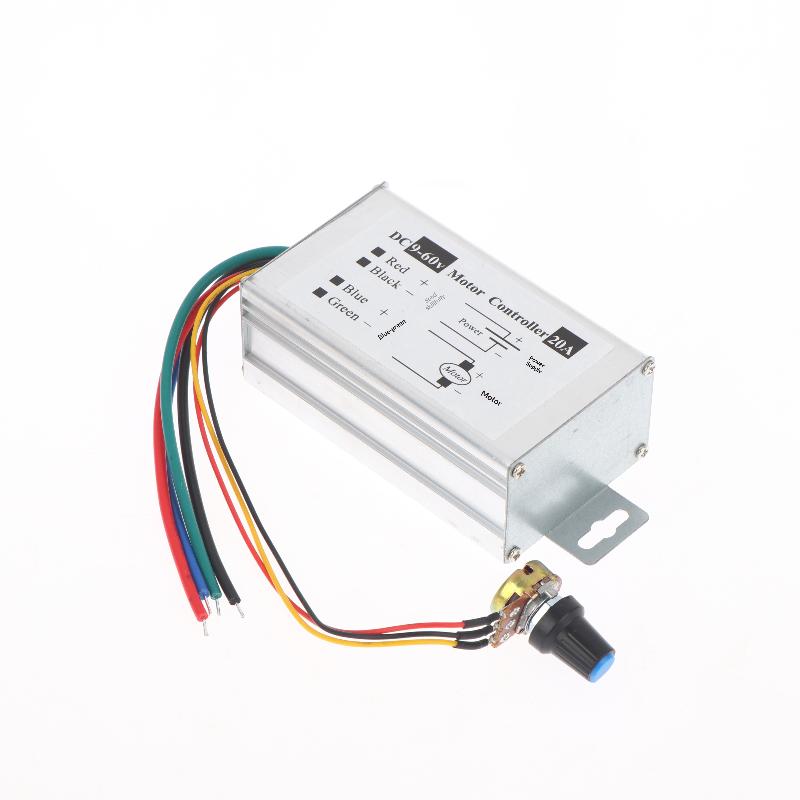 1 Stück PWM Drehzahlregler Stufenloser Gleichstrommotor Drehzahlregler DC 9V-60V 12V 24V 60V 20A Motor Pulsweitenmodulator Regler