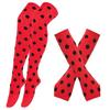 Cosplay Thigh High Long Socks for Women Girl Over Knee Stockings and Arm Warmers Insect Dots Print Costume Accessories