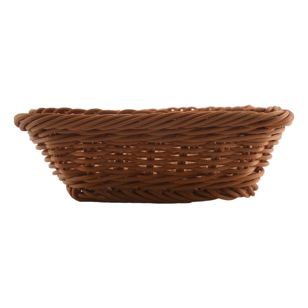 A84E-2 Pcs Rectangular Basket For Table Or Counter Display For Bread,Fruits And Vegetables Wicker Baskets For Markets,Bakery