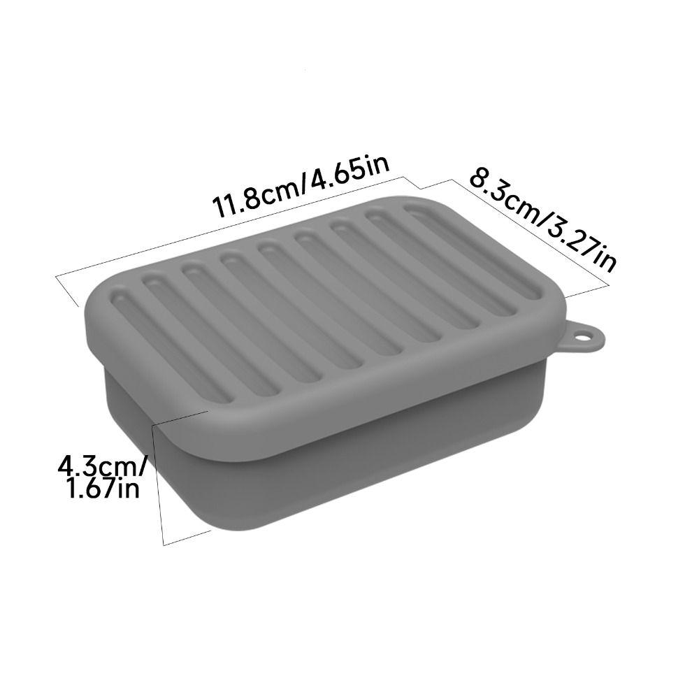 Travel Essential Portable Soap Box with Lid Square Leakproof Travel Soap Dish Silicone Soap Storage Box