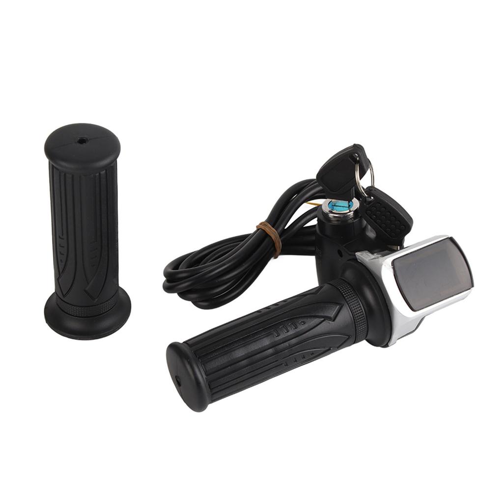 Accelerator cu Rotație Parțială 36V cu Indicator LED de Putere Blocare cu Cheie pentru Biciclete Electrice Scutere