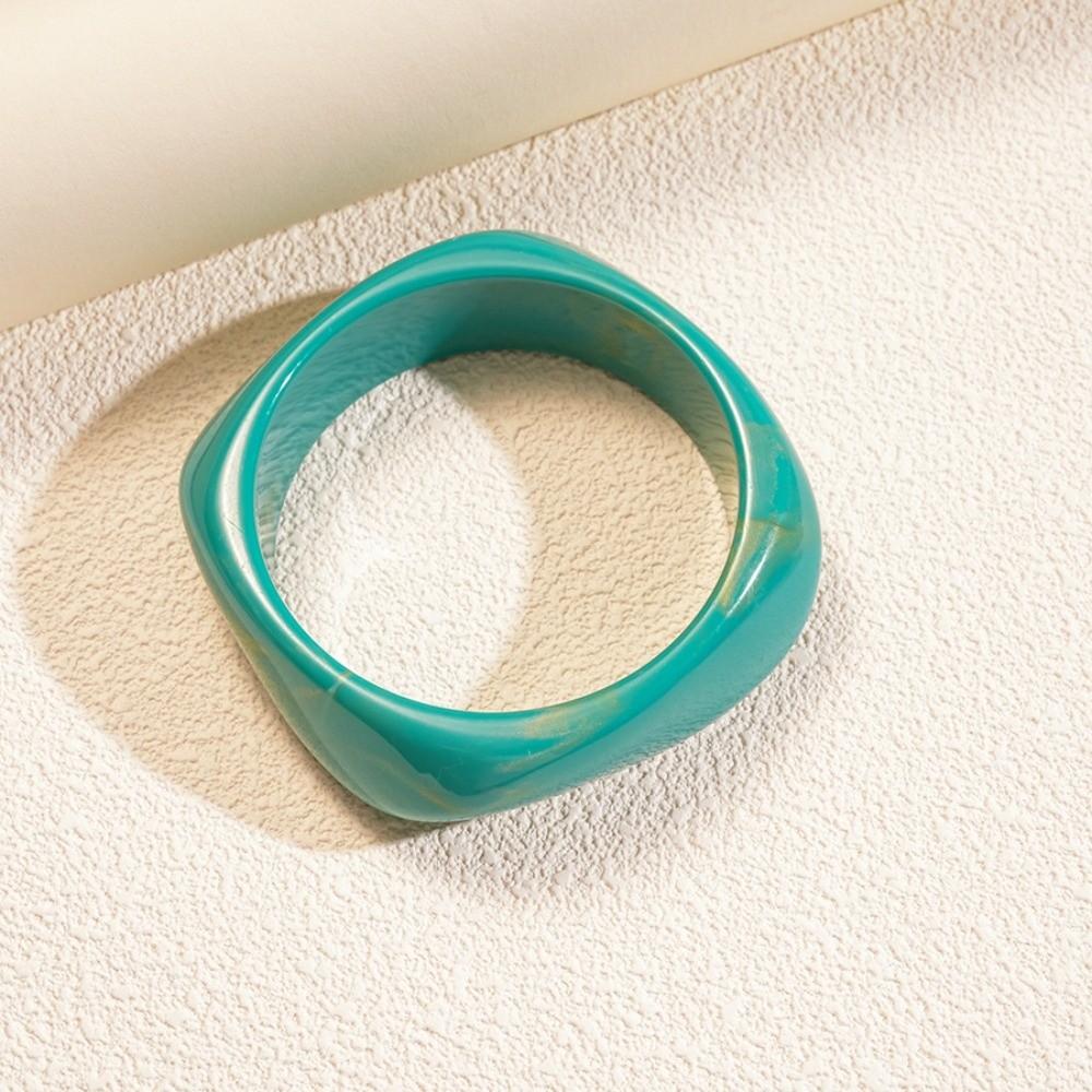 Bohemian Acrylic Bangle Smudging Retro Hand Ring Cute Irregular Wide Bracelet  Decoration