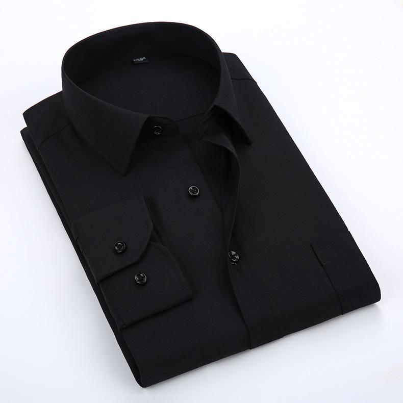 Men's White Long Sleeve Business Shirt - Spring/Autumn Formal Korean Style