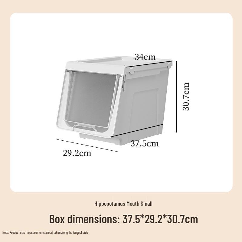 Flip-top Hippo Storage Box for Clothes, Snacks & Toys No Specifications