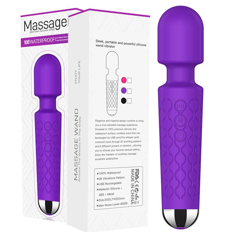 8-Speed, 20-Frequency Rechargeable Vibrating AV Rod for Women