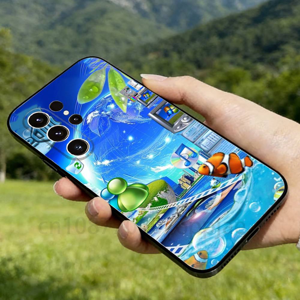 

Frutiger Aero Art Phone case For Samsung Galaxy A53,51,72,73,31,30,42 Soft Silicone Black Cover 7 Samsung A20 A20S