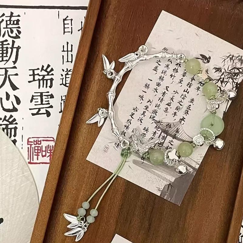 

Новый китайский бамбуковый браслет-бабочка для девочек, антикварный, дорогой, студенческий браслет для вечеринки, легкий, роскошный, нишевый, изысканный, ювелирный