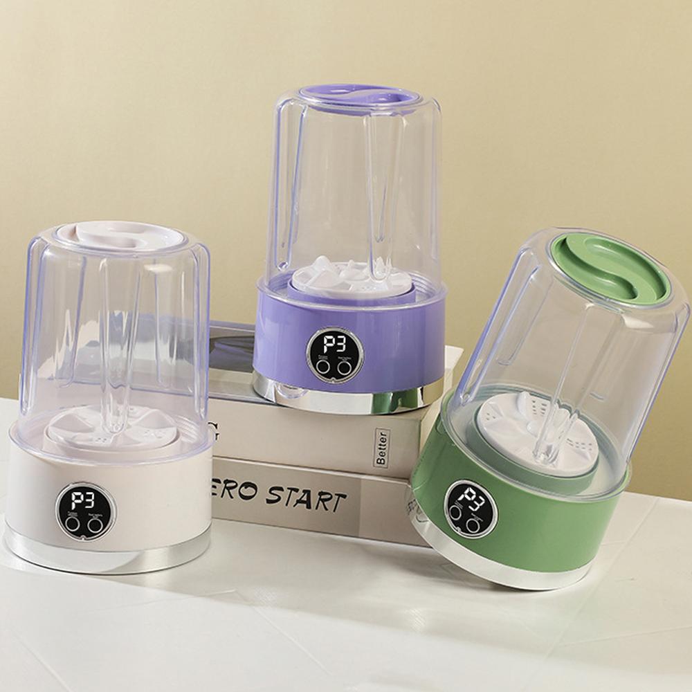 Cordless 1L Mini Washer USB Rechargeable 3000mAh 2-Speed Portable Washing Machine For Travel Socks Underwear Clothes Washing Cups