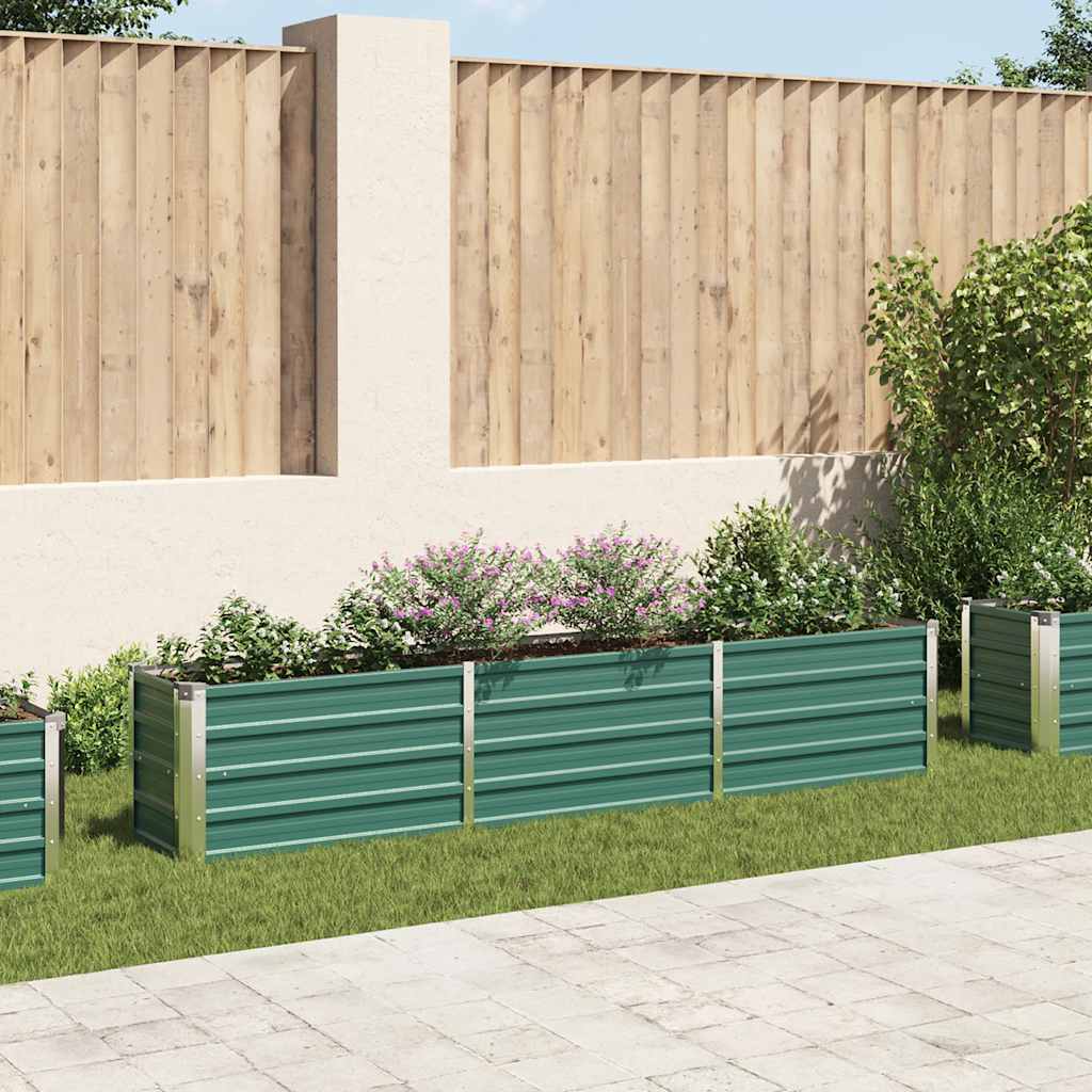 Garden Raised Bed Galvanized Steel 240 * 40 * 45 Cm Green
