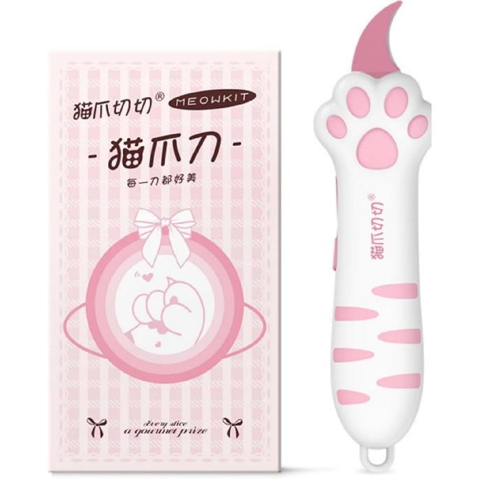 Retractable Cat Paw Utility, Cute Utility, Multi-Purpose Packing, Women's Box Cutter, Women's Portable Retractable Cat, Gift Bottle Opener (pink)