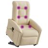 Lift-Up Massage Chair, Reclining, Cream, Fabric Upholstered