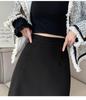 Women's 2025 Autumn Wool High-Waisted Mid-Length Pencil Skirt with Slit