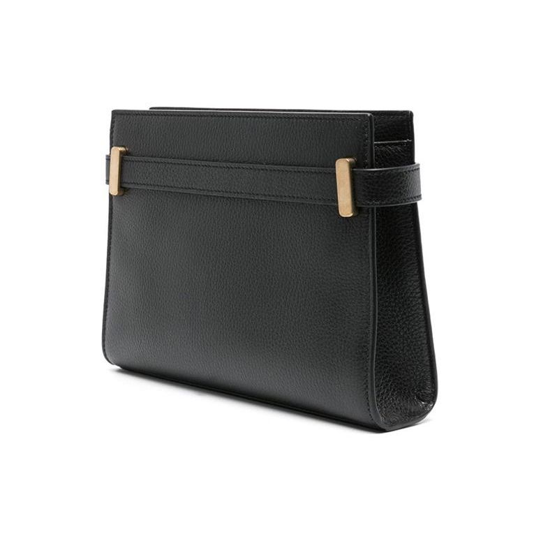 Bally Solid Color Minimalist Horizontal Square Leather Shoulder Crossbody Bag Small Women Bags Black 6307145