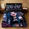 Jinx Pattern Bedding Quilt Set Quilt Cover Pillowcase Home Birthday Gift(1 * duvet cover + 2 * pillowcase, without core)