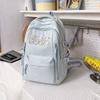 Schoolbag Tinglan light blue fresh embroidered backpack female Korean soft sister student schoolbag female junior high school high school large