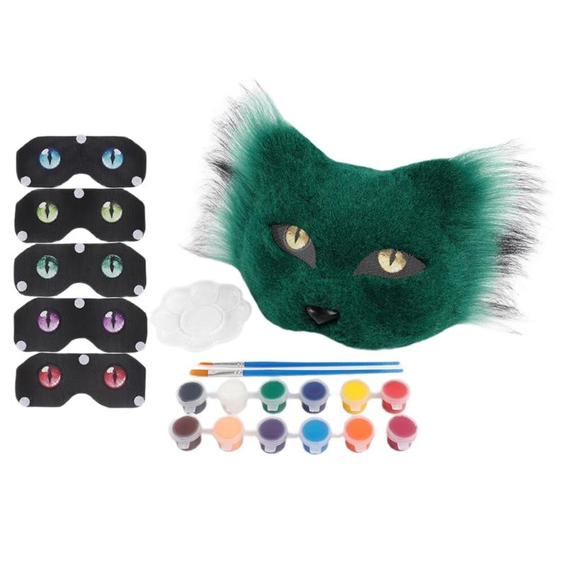 Flexible Mask With Plush Tail DIY Crafting Supply Costume Accessory For Costume And Creative Dressing Up Event