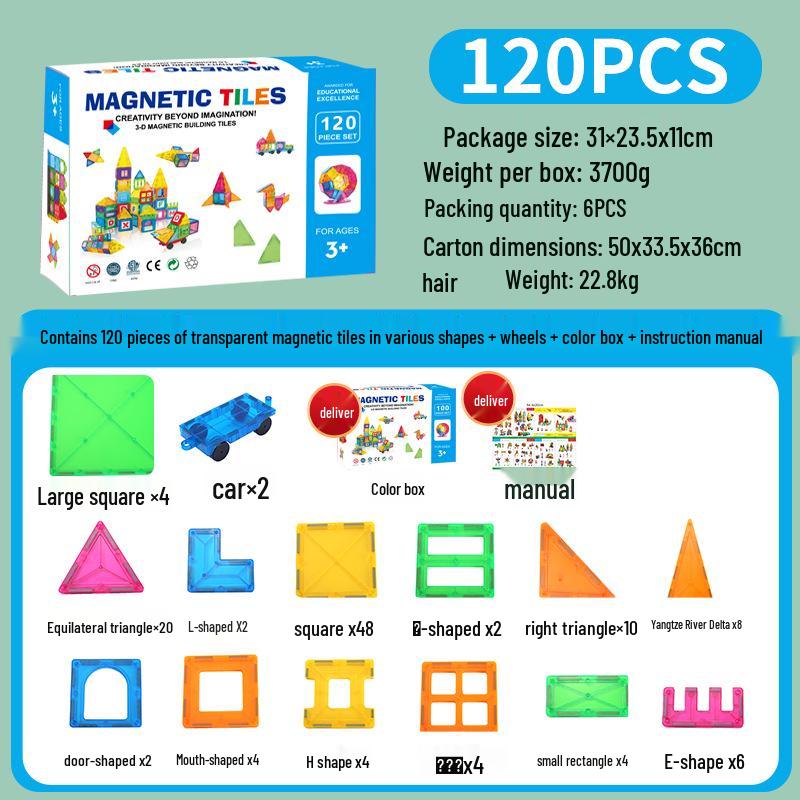 Colorful Stained Glass Magnetic Building Blocks for Children - Strong Magnetic Toy Pieces