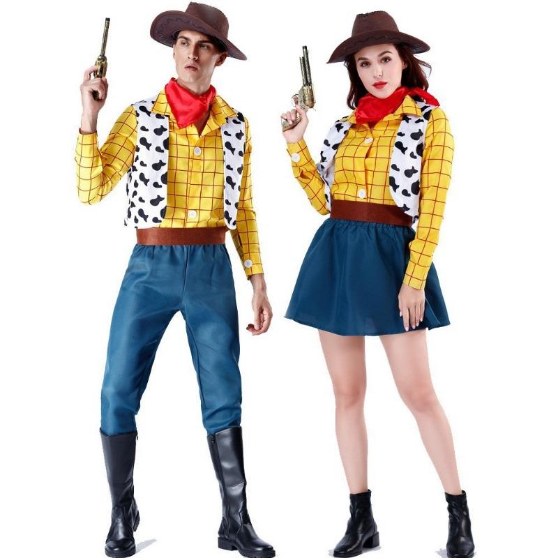 Halloween Woody Couple Costume Western Cowboy Men's and Women's Stage Costume Toy Tory