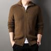 Men's Fashion Knit Cardigan: Autumn/Winter Zippered Lapel Sweater - Casual, Versatile, Thickened for Middle-aged & Young
