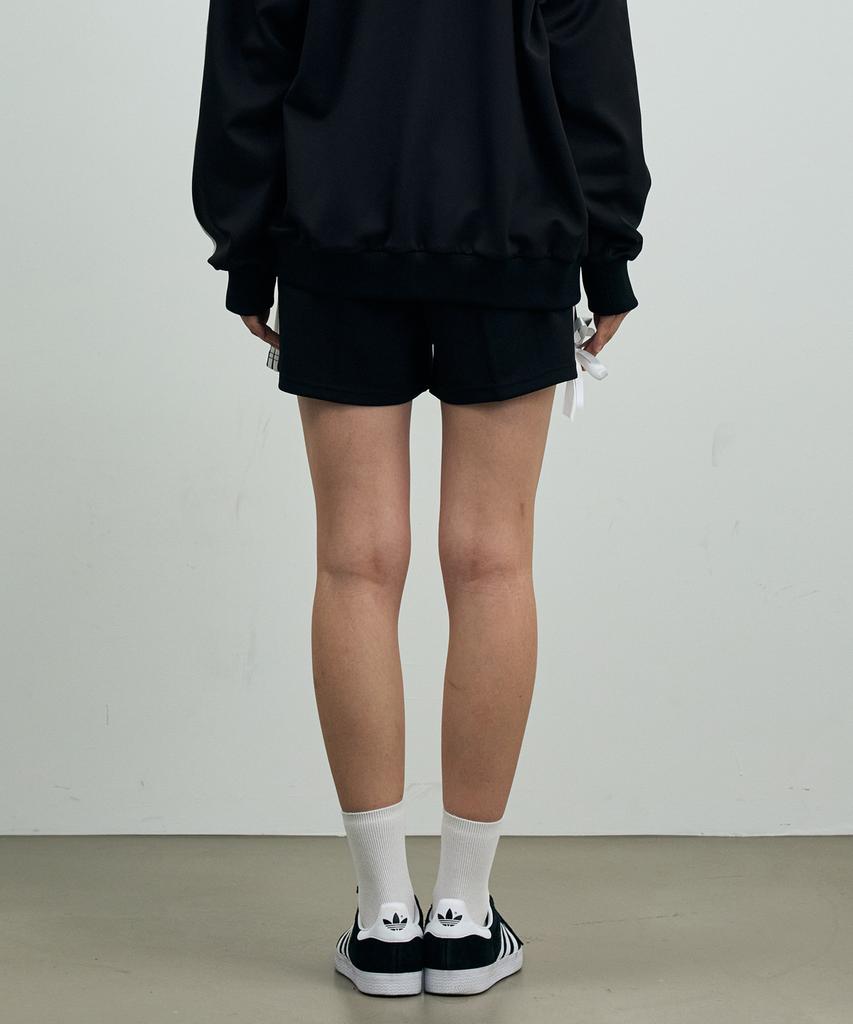 Alikim Ribbon Jersey Track Shorts Pants / Black
