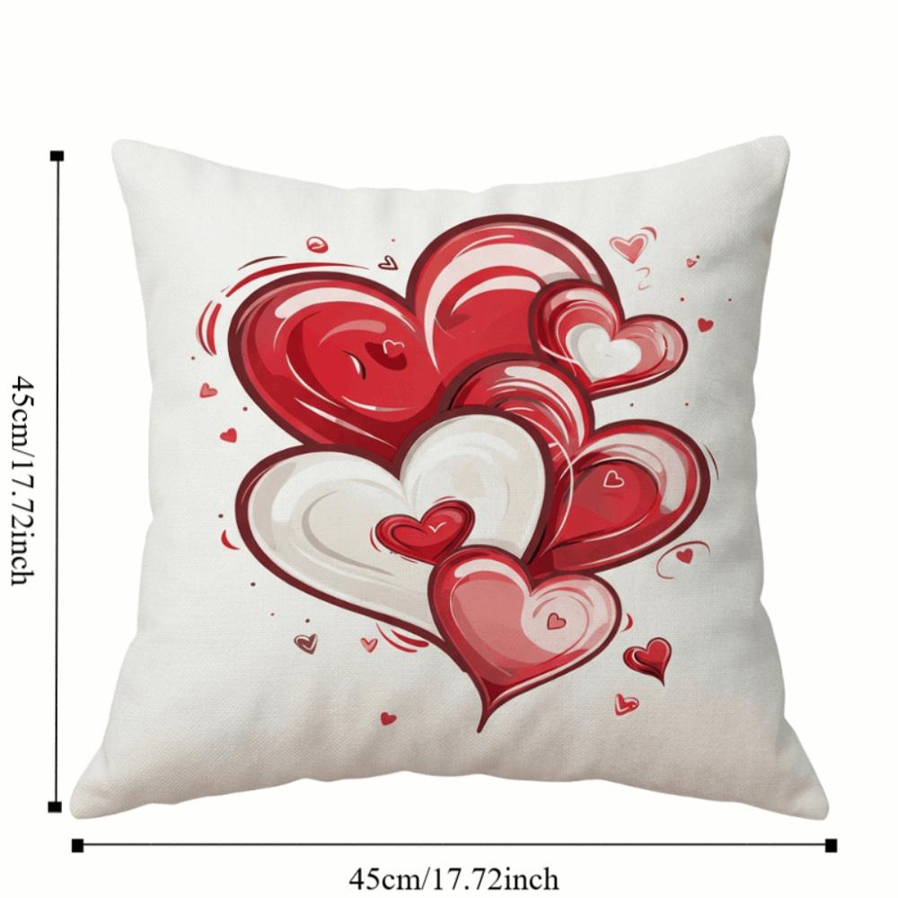 Red Valentine's Day Cushion Cover 45*45cm Throw Pillow Cover Decorative Pillowcase  Home Decor