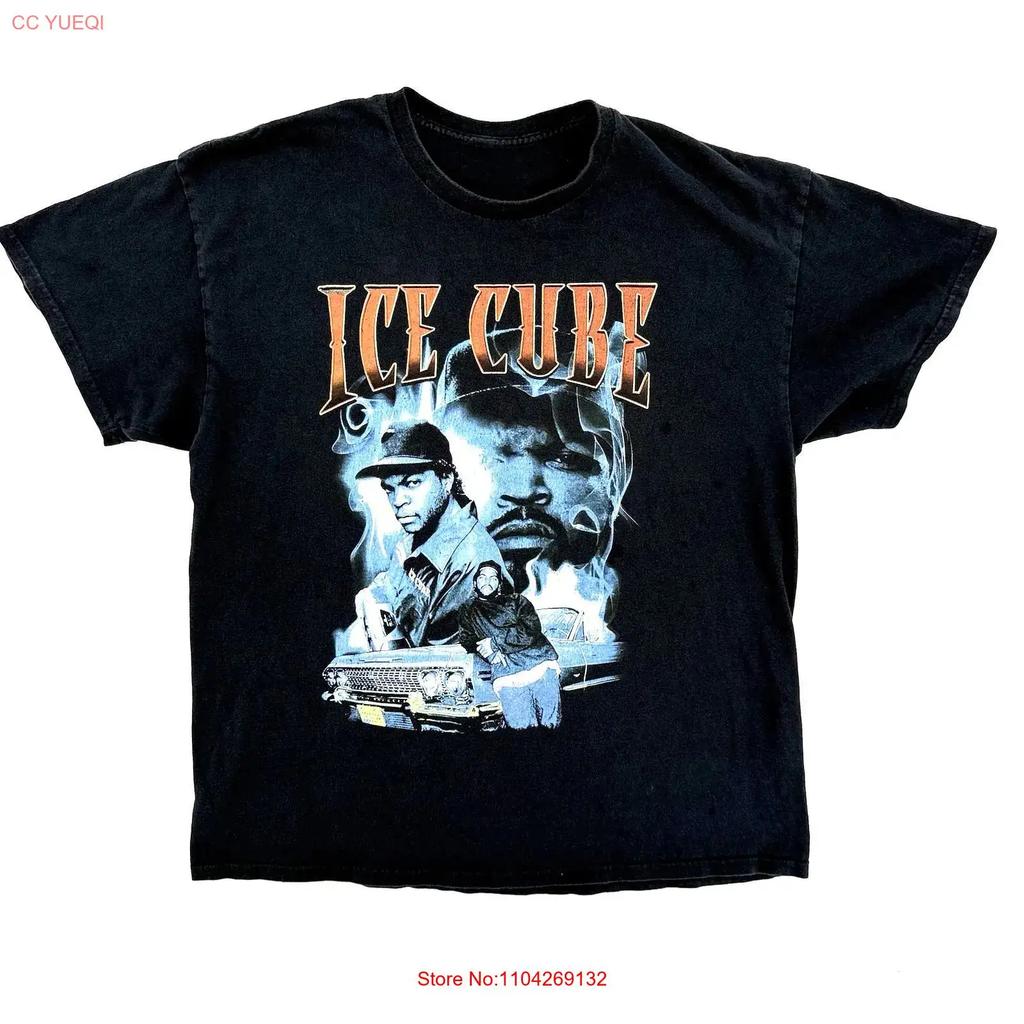 Ice Cube Rap T Shirt Unisexs Black Vintage 90s Hip Hop Streetwear M Vintage Streetwear Homme Comfortable Stylish Slightly