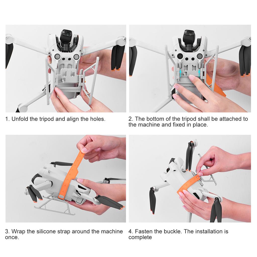 Drone Landing Gear Landing Gear Leg Foldable Height Extended For Mini 3 Mini 3 Pro Drone Orange