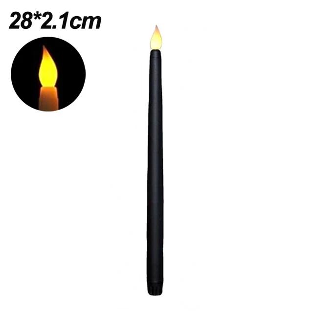 Long LED Candle Flameless Pointed Candle Light Battery Powered Candle Light for Birthday Wedding Dinner Party Decoration