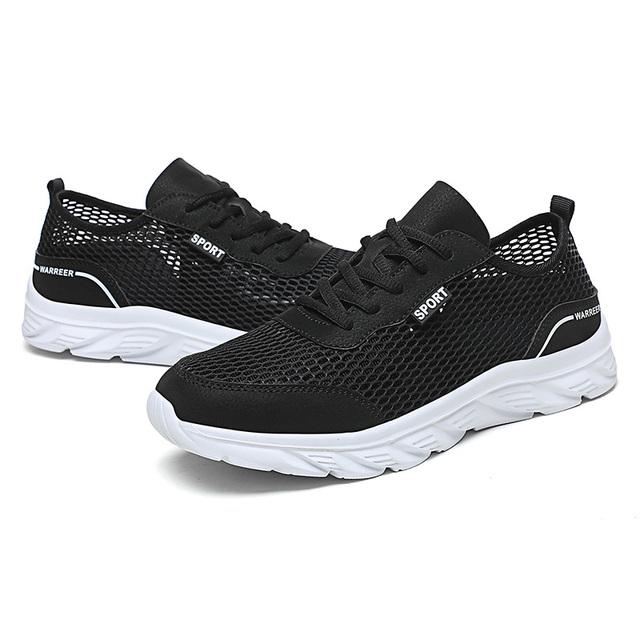 

Мужские кроссовки больших размеров, сетчатые дышащие кроссовки для бега, уличная повседневная нескользящая мужская обувь, легкая удобная мужская обувь 41 чёрный