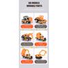 1/64 Scale Big Trucks Set Mini Alloy Diecast Car Model Toys Vehicles Carrier Truck Helicopter Tank Fire Truck Engineering Car Toys for Kids