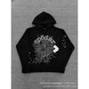Sp1der Rapper YoungThug Same Foam Letter 555555 Couple Hoodie Pink Sweatshirt