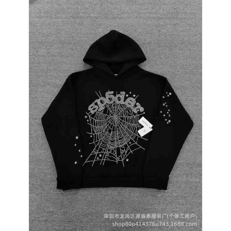 Sp1der Rapper YoungThug Same Foam Letter 555555 Couple Hoodie Pink Sweatshirt
