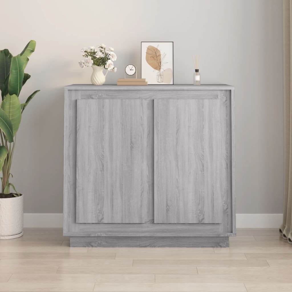 vidaXL Sideboard Grau Sonoma 80x34x75 Cm Holzwerkstoff