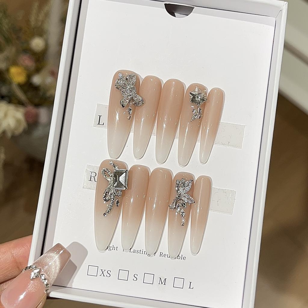 Nude Zirkon Sanftes Milchweiß Milchbraun Farbverlauf Temperament Hochwertiger Zirkon Aufkleber Trage Rüstung