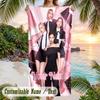BLACKPINK Beach Towel, Personalized Custom Name Text, Quick Dry Large Absorbent Towel For Beach Pool