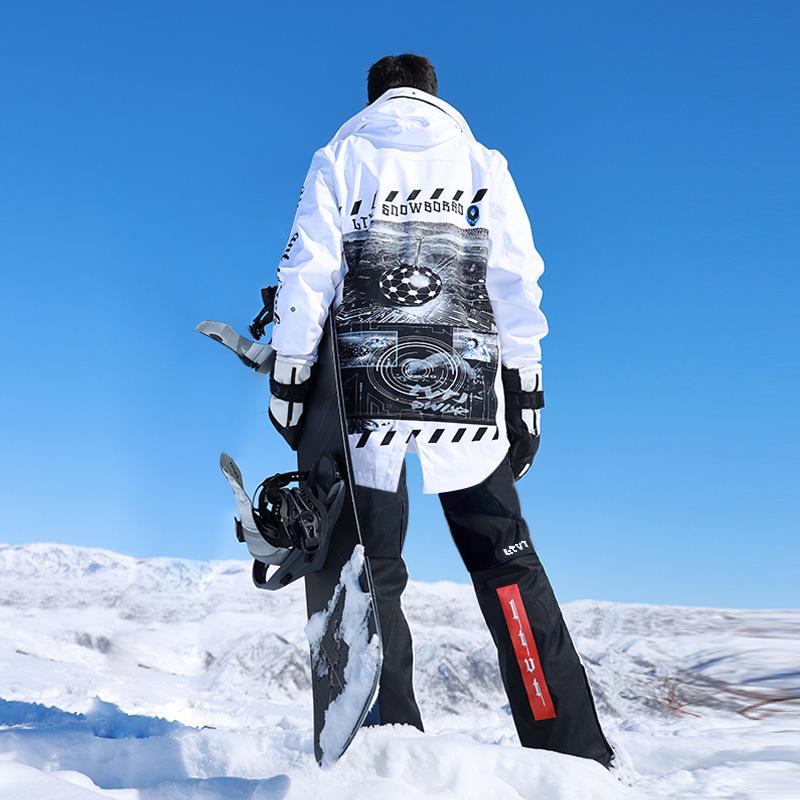 Párová trendy korejská lyžařská souprava: Vodotěsné, větruodolné, teplé snowboardové vybavení pro muže a ženy