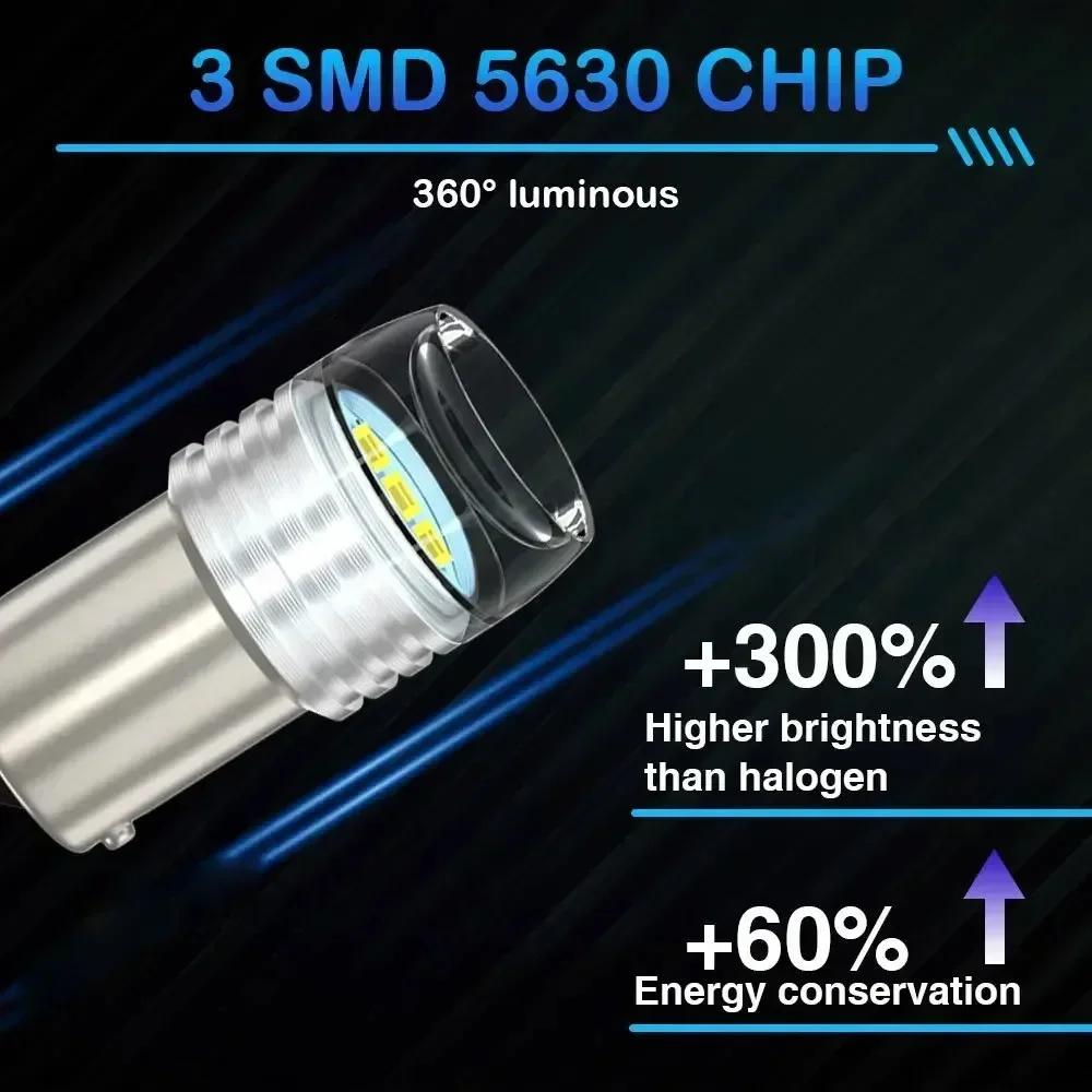 1/4Pc Universal Car Tail Brake Reverse Signal Lamp Universal Car Exterior Brake Light Accessories Car Light 1156/1157 Strobe