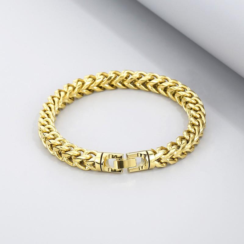 Rainbow Bbracelet 10mm Hip Hop Herringbone Chain Bracelet for Men Rock 316L Stainless Steel Multicolour Motorcycle Party Jewelry