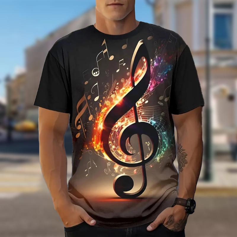 

Новая летняя мужская модная футболка с принтом Personality Note, мужская футболка, топ 8XL оранжевый