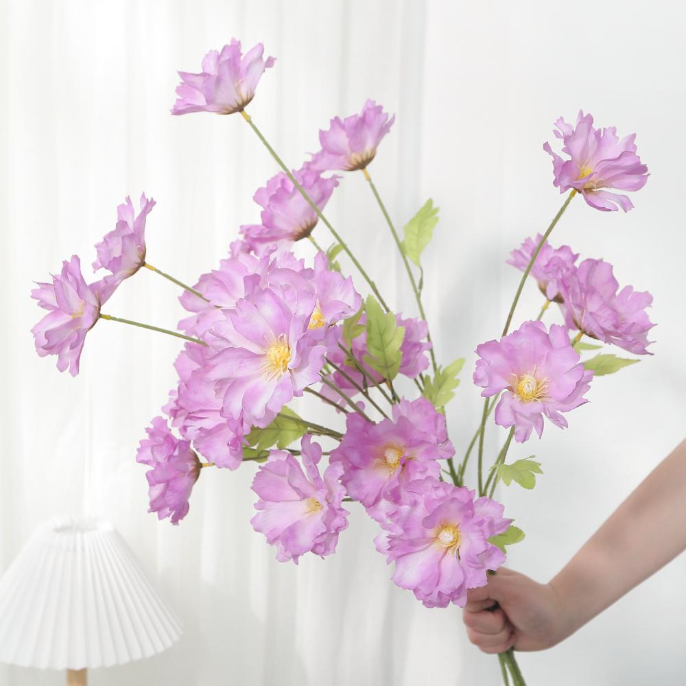 Künstliche 4 Köpfe Orchidee Seidenrose Blumen Großpackung Köpfe für DIY Heim Zimmerdeko Hochzeitsdekoration Geburtstagsfeier Kranz Falsch