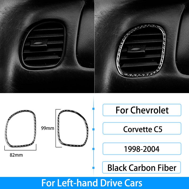 Pentru Chevrolet Corvette C5 1998-2004, fibră de carbon, priză centrală, buton radio, ridicare fereastră, inel pentru chei, decorare pentru capac