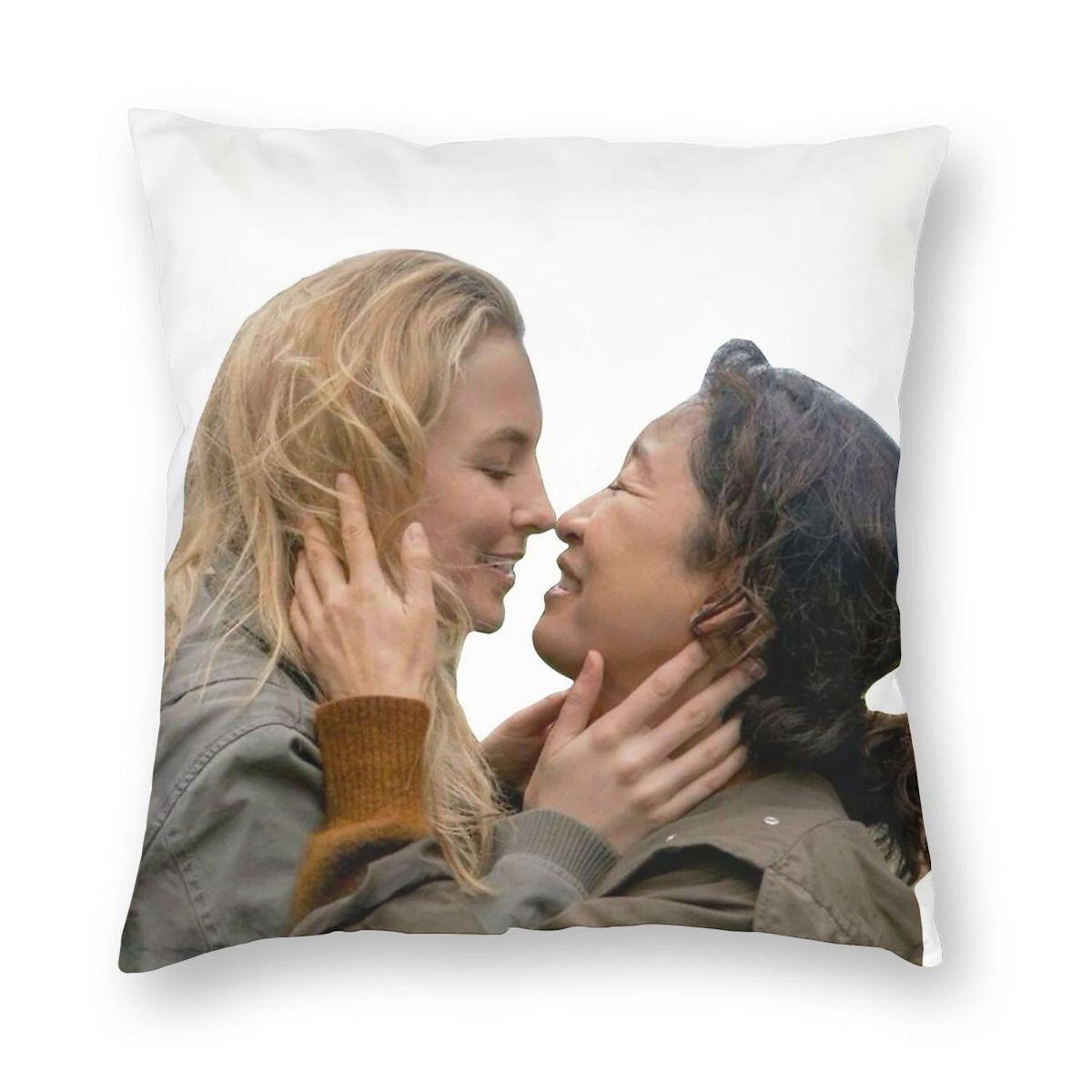 Killing Eve Villanelle Eve Polastri Square Pillowcase Polyester Linen Velvet Creative Decorative Pillow Case Seater Cushion 18 Peach skin 18*18(CM)-1Pcs