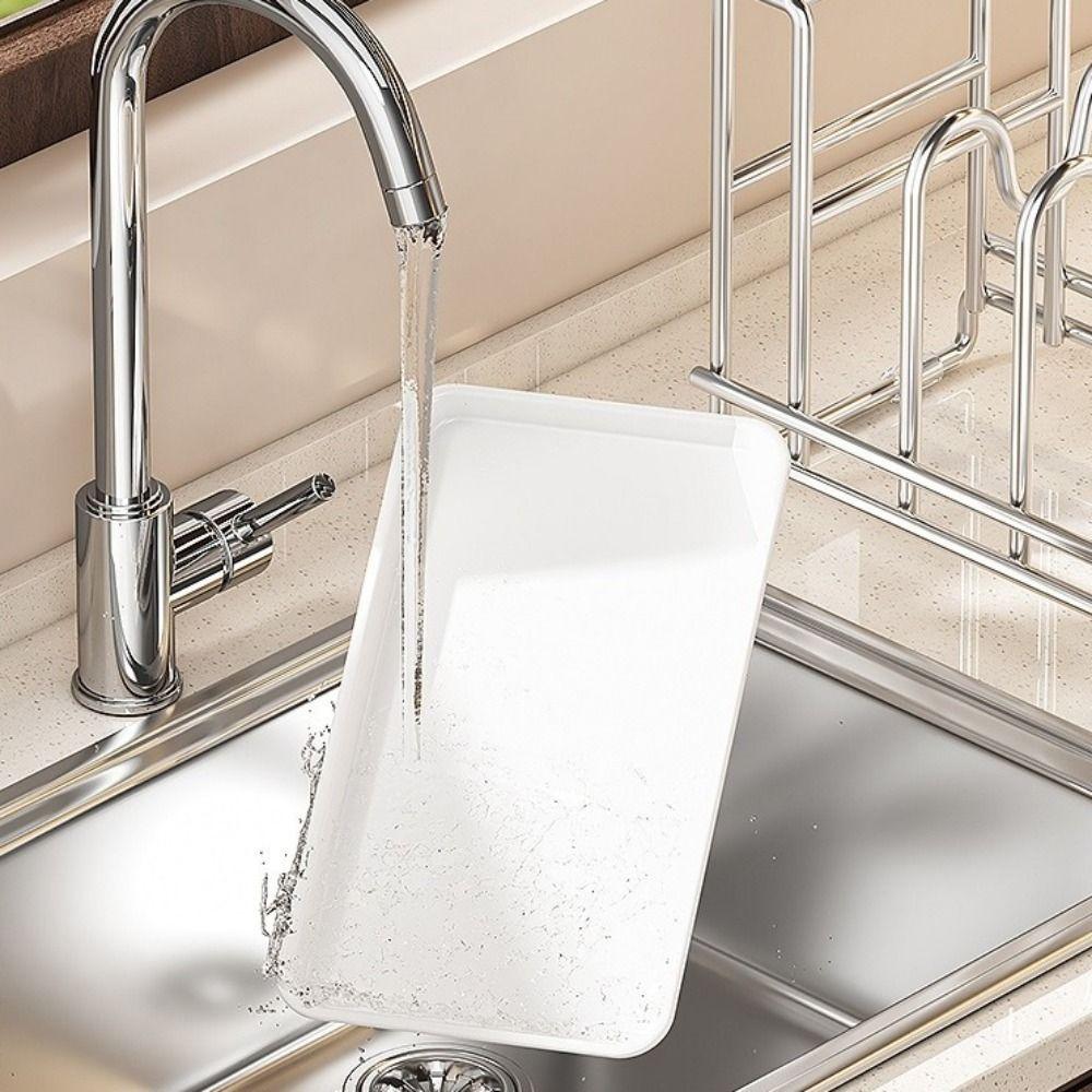 Multi-layer Pot Lid Rack Rustproof Stainless Steel Chopping Board Organizer with Drainage Tray Space Saving Pot Cover Shelf