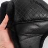 Leather Snow Cap Men Bomber Hat 2022 Ushanka Soviet Black Faux Fur Thermal Winter Hats With Earflap Dad Russian Cap
