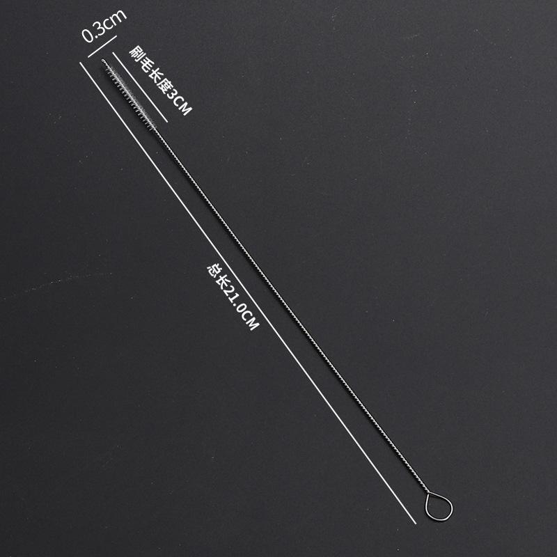 304 Stainless Steel & Nylon Straw Brush - Silicone Brush for Cleaning Children's Bottles & Medical Equipment