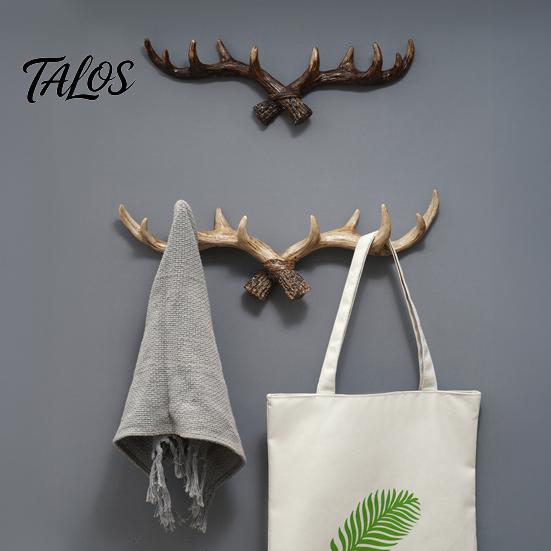 Wall Decor Hanger Vintage Deer Antler Hook, Farmhouse Rustic Mounted Heavy Multi-hook Coat Rack Duty Decorative for Coats Keys Bags Hats Towels
